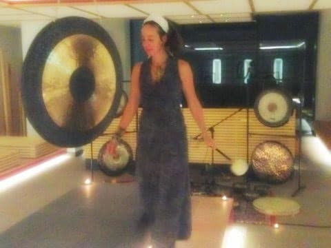 Singing bowls arranged for a session
